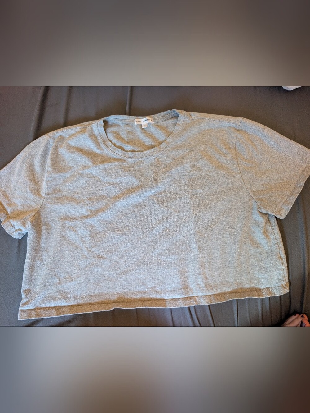 Good American Crop Tshirts Grey M 2
